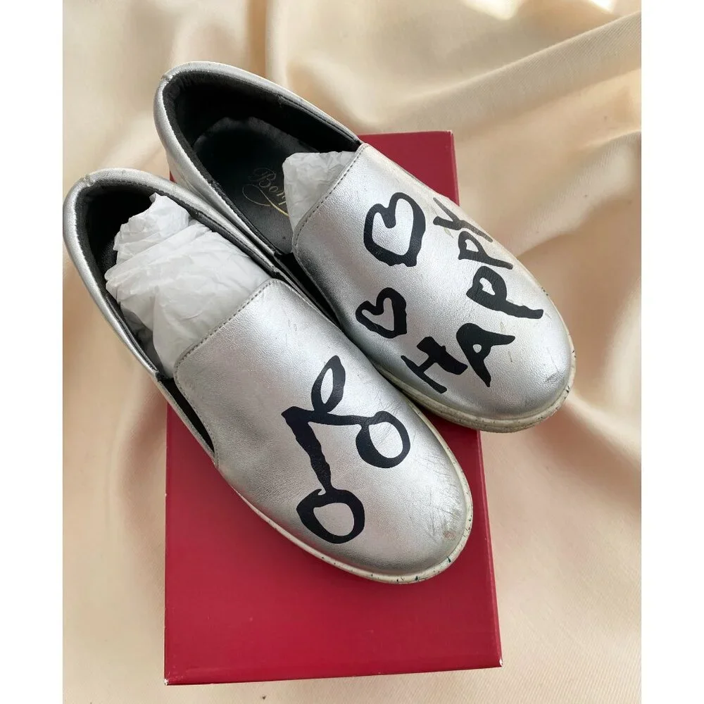 ** KIDS ** Bonpoint "Happy" Sneakers in Silver, size 31 ** AS IS ** - Picture 6 of 11